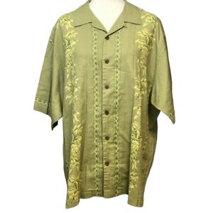 Tommy Bahama Pineapple Progression Cotton Camp Shirt Button Up Short Sleeve L